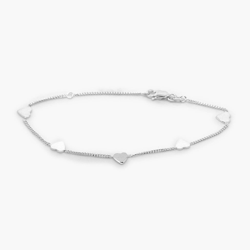 Silver Five Heart Bracelet - Jordans Jewellers
