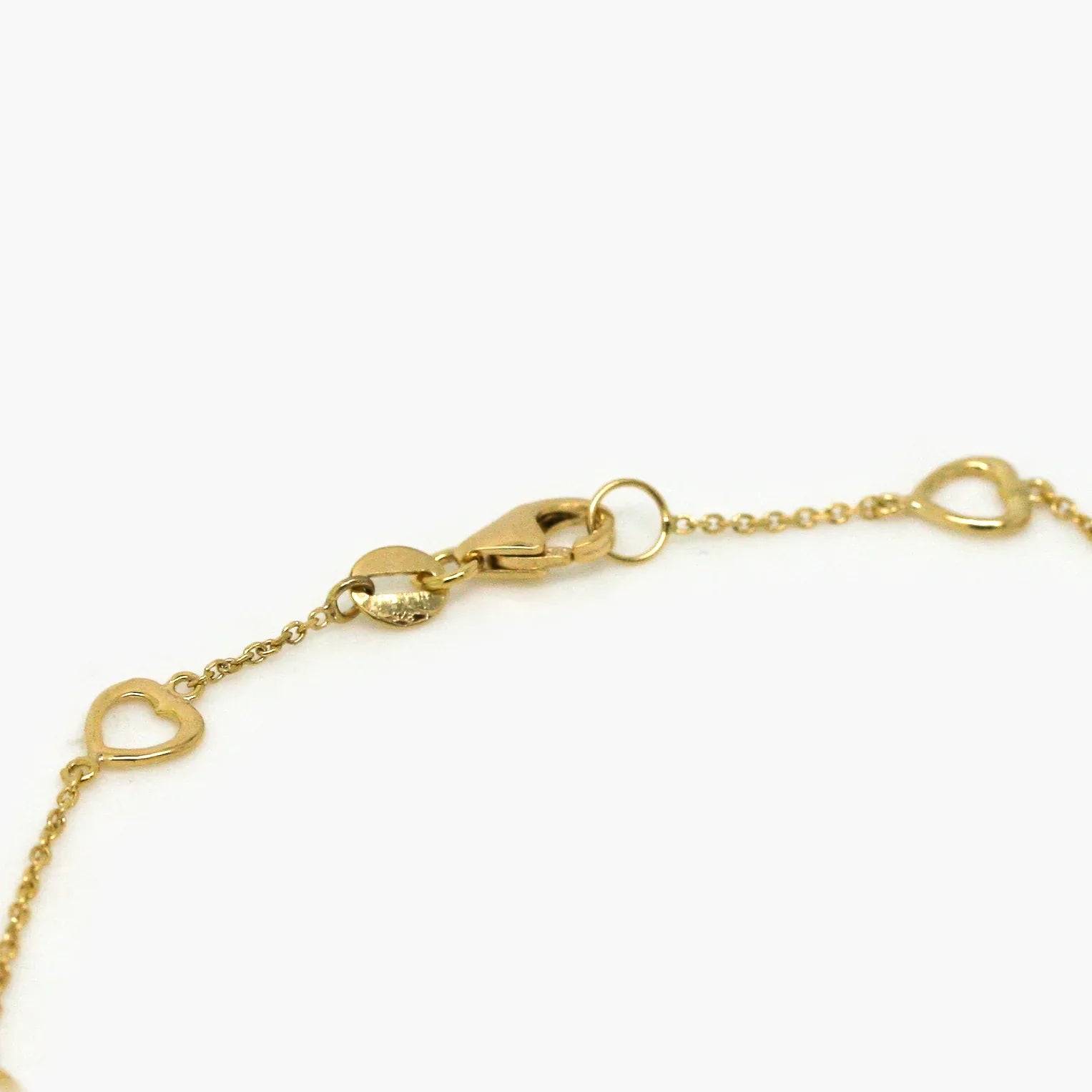 9ct Gold Heart Station Bracelet - Jordans Jewellers