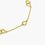 9ct Gold Heart Station Bracelet - Jordans Jewellers