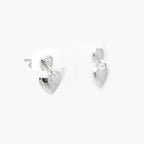 Silver Double Heart Drop Earrings - Jordans Jewellers