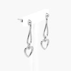Silver Pear & Heart Drop Earrings - Jordans Jewellers
