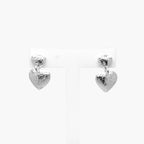 Silver Double Heart Drop Earrings - Jordans Jewellers
