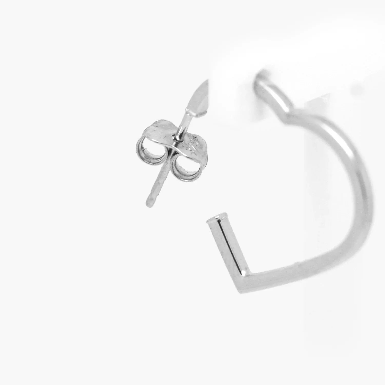 9ct White Gold Heart Hoop Earrings - Jordans Jewellers