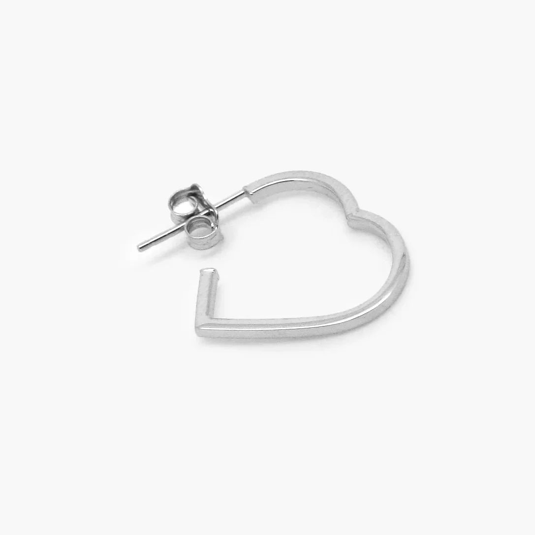 9ct White Gold Heart Hoop Earrings - Jordans Jewellers