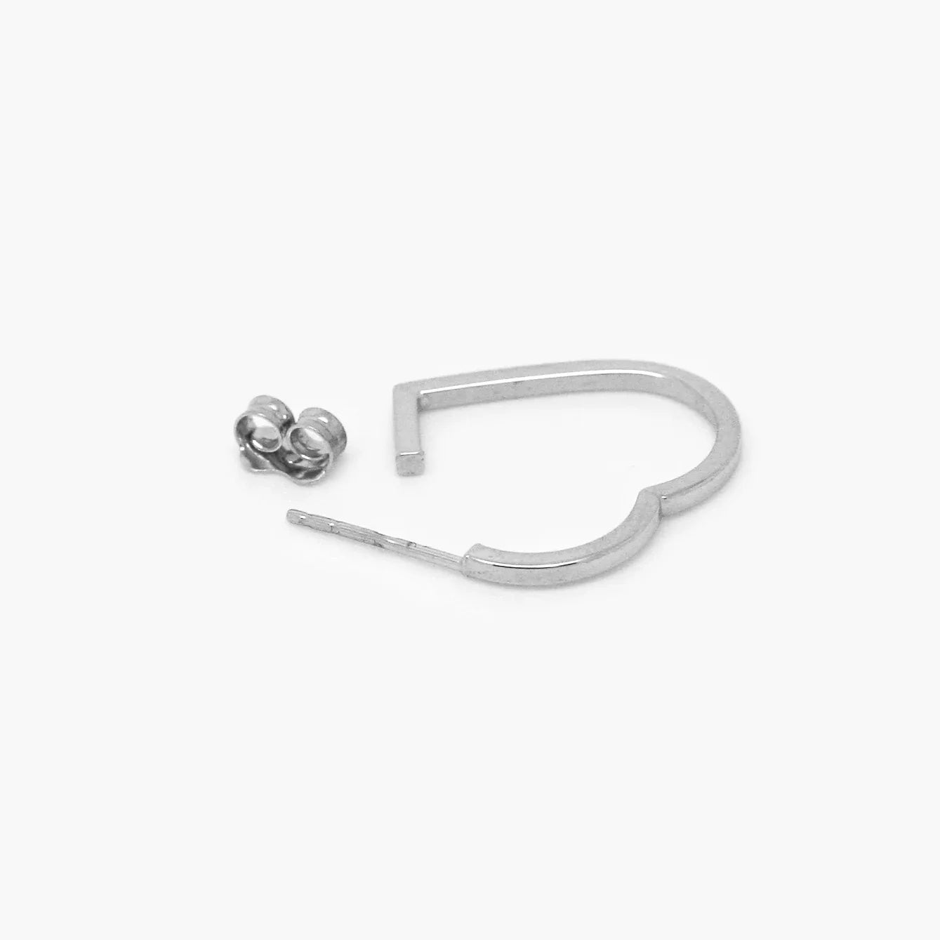 9ct White Gold Heart Hoop Earrings - Jordans Jewellers