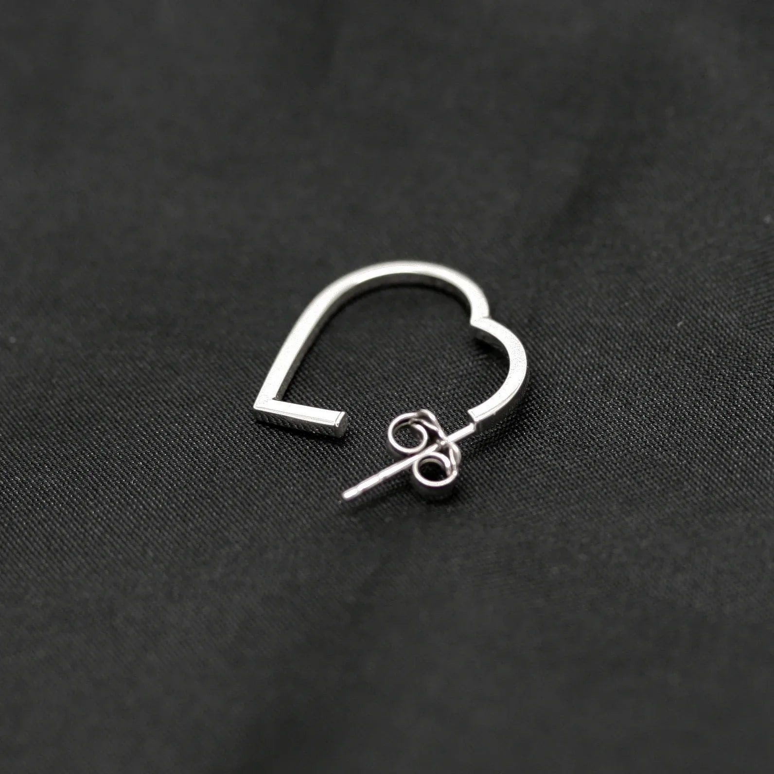 9ct White Gold Heart Hoop Earrings - Jordans Jewellers