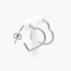9ct White Gold Heart Hoop Earrings - Jordans Jewellers