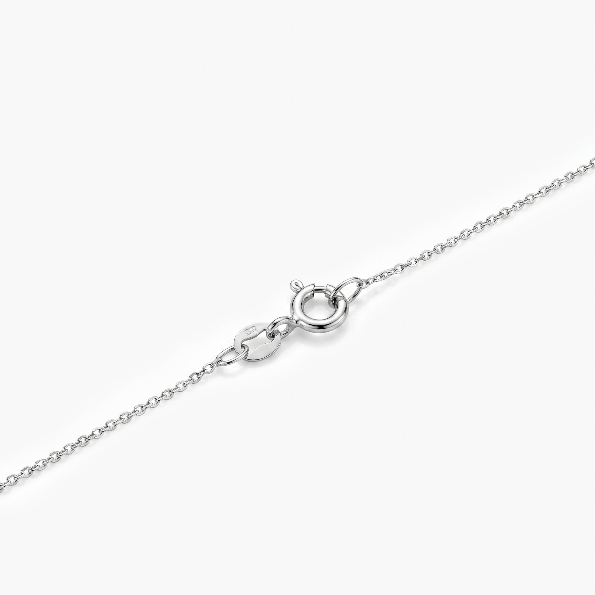 9ct White Gold Open Heart Pendant Necklace