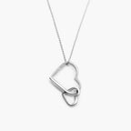 Silver Double Heart Pendant Necklace - Jordans Jewellers