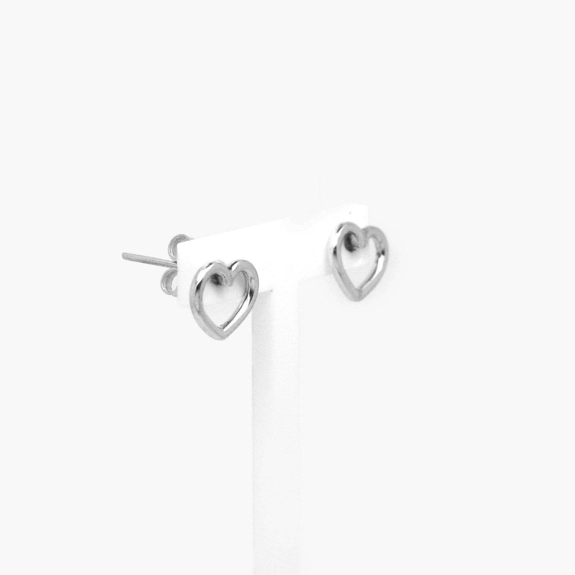 Silver Open Heart Stud Earrings - Jordans Jewellers