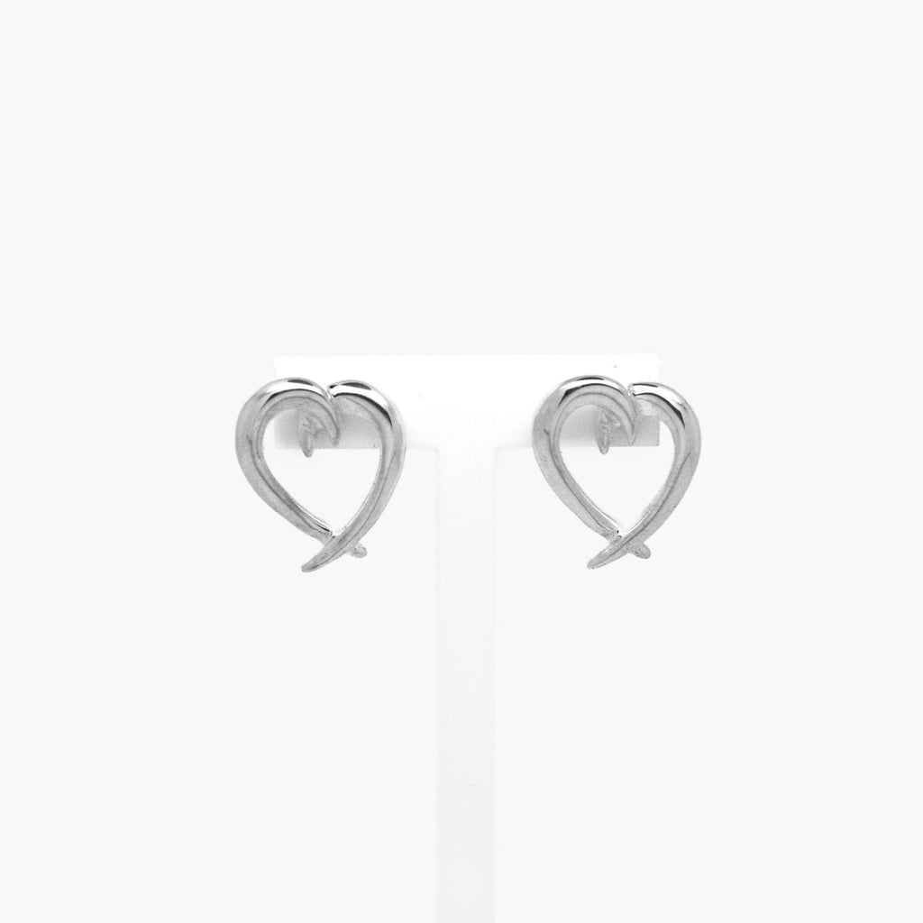 Silver Thorn Heart Stud Earrings - Jordans Jewellers
