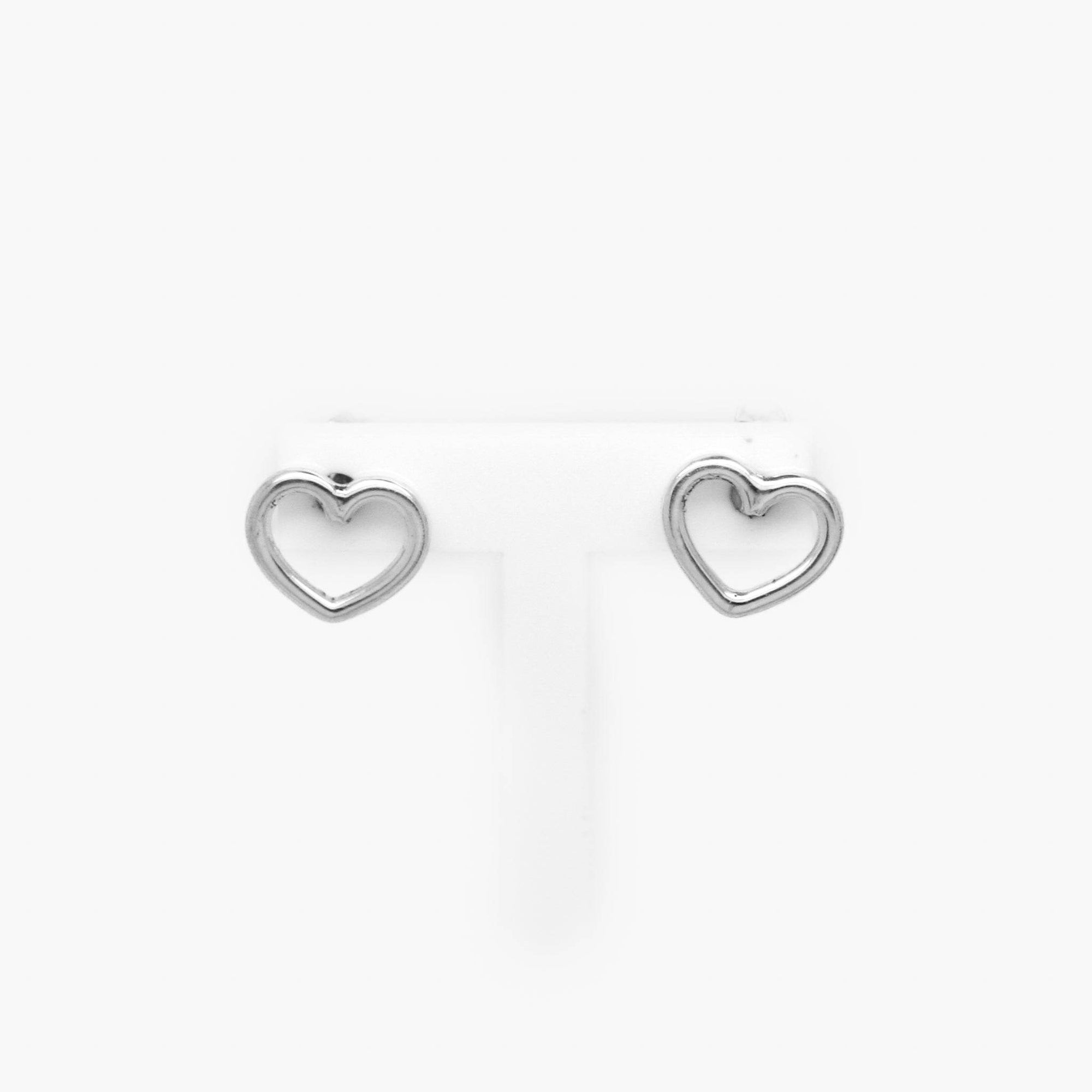 Silver Open Heart Stud Earrings - Jordans Jewellers
