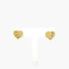 Diagonal CZ Heart Stud Earrings in 9ct Yellow Gold - Jordans Jewellers