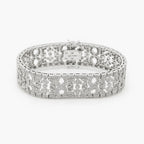 18ct White Gold Filigree Diamond Bracelet