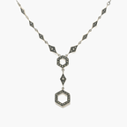 NEW Marcasite Hexagon Dangle Necklace - Jordans Jewellers