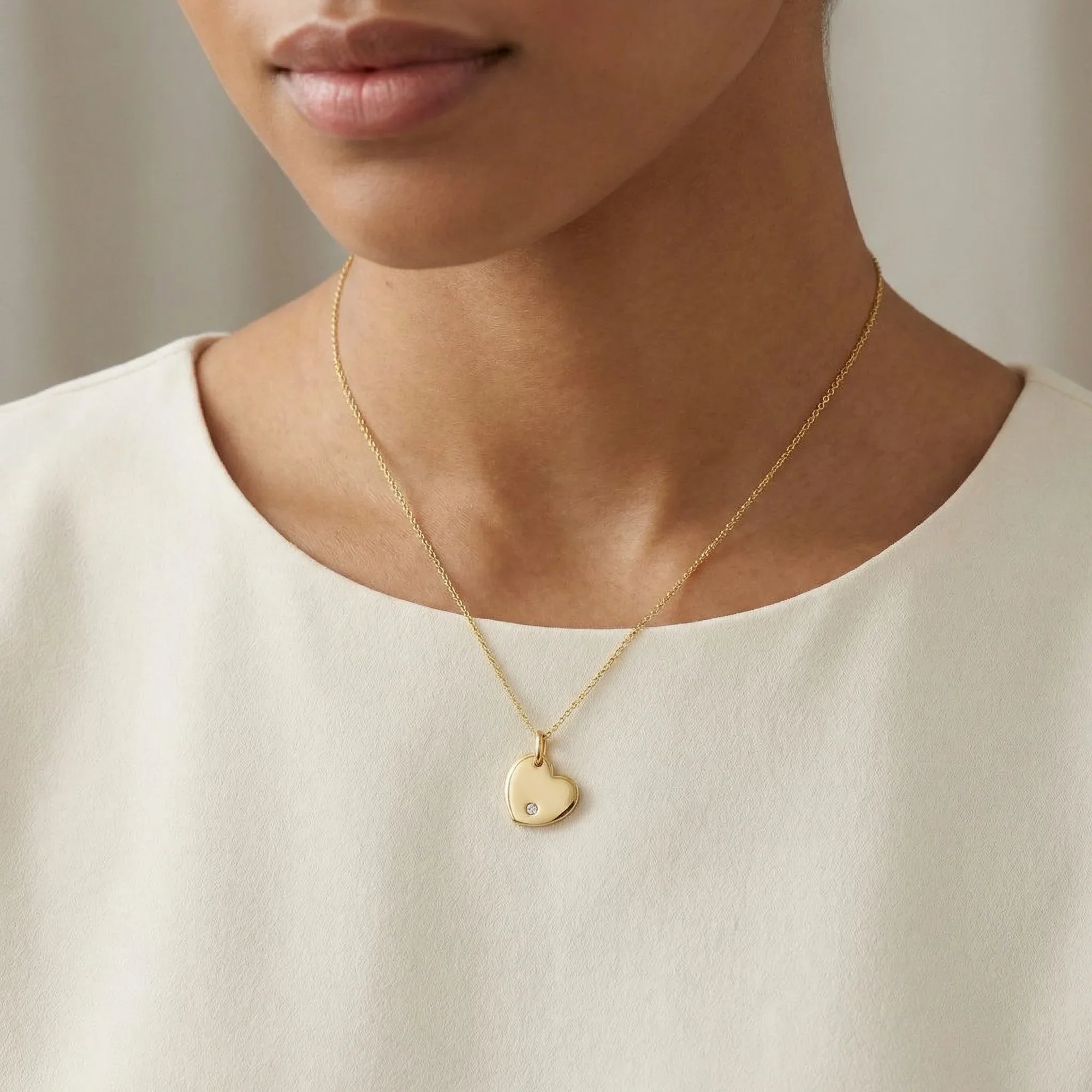 9ct Gold Diamond Heart Pendant Necklace - Jordans Jewellers