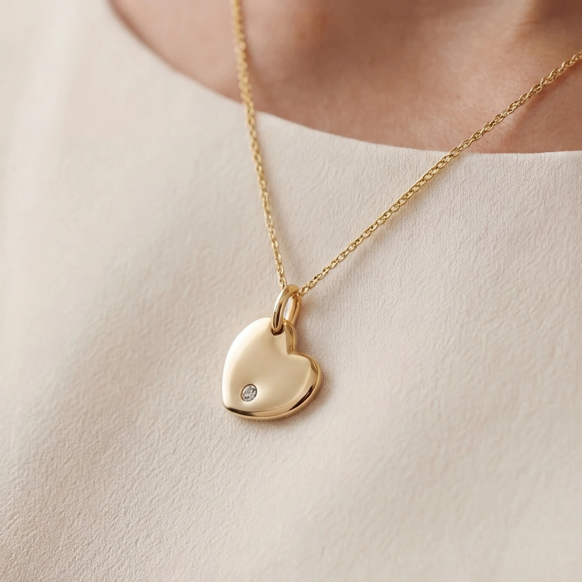 9ct Gold Diamond Heart Pendant Necklace - Jordans Jewellers