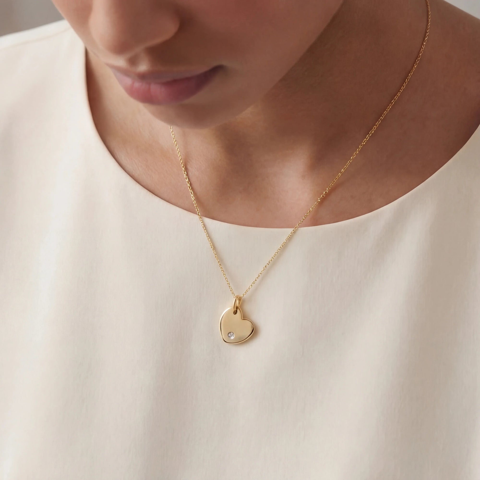 9ct Gold Diamond Heart Pendant Necklace - Jordans Jewellers