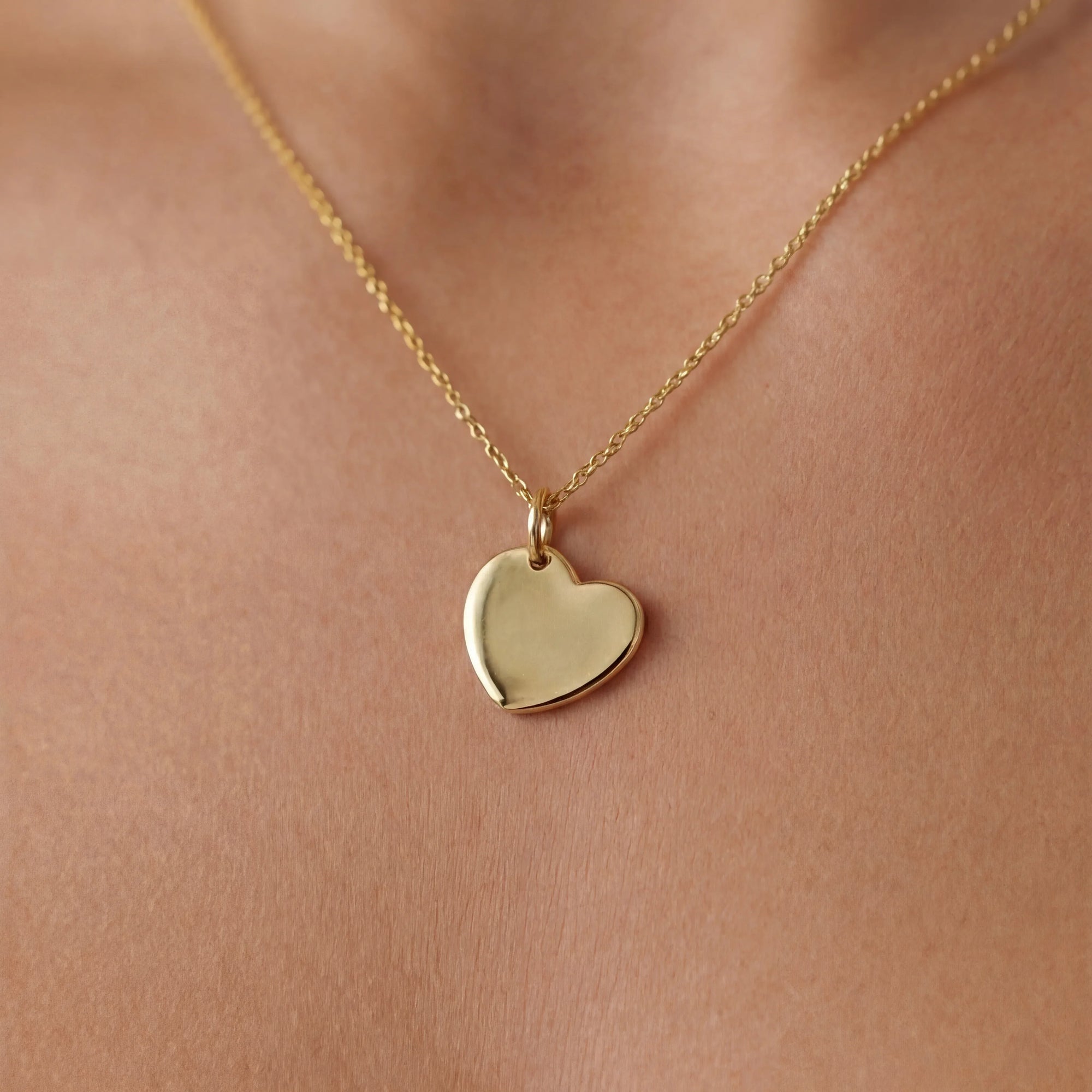 9ct Gold Plain Heart Pendant Necklace - Jordans Jewellers