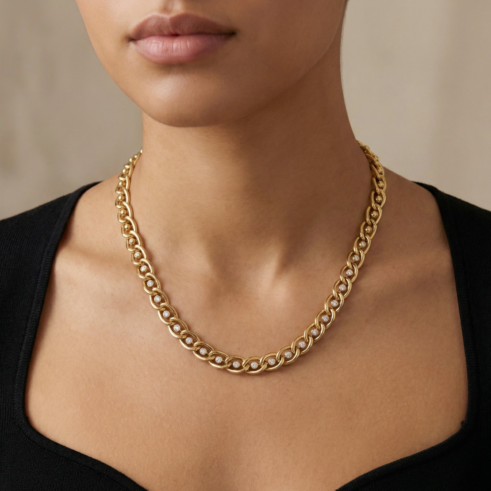 Garrard & Co 18ct Gold Diamond Set Necklace 1.00ct