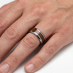 Men's Tungsten Carbide Wood Inlay Ring