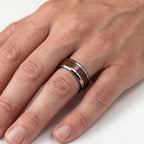 Men's Tungsten Carbide Wood Inlay Ring