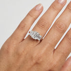 Platinum 4.11ct Criss Cut Diamond Three Stone Ring