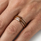 Men's Rose Tungsten Carbide Ring with Wood Inlay