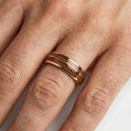Men's Rose Tungsten Carbide Ring with Wood Inlay