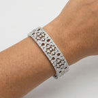 18ct White Gold Filigree Diamond Bracelet