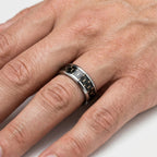Mens Tungsten Carbide Ring with Carbon Fibre Inlay