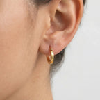 Small 9ct Yellow Gold Square Tube Hoop Earrings
