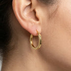 9ct Yellow Gold Square Tube Hoop Earrings