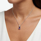 Silver Amethyst & Cubic Zirconia Twist Pendant Necklace