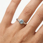 Silver Blue Topaz Solitaire Ring