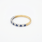 9ct Gold Sapphire and Diamond Half Eternity Ring