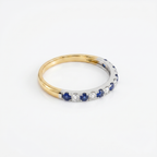 9ct Gold Sapphire and Diamond Half Eternity Ring
