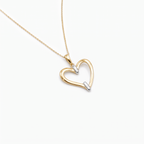 9ct Yellow Gold Open Heart Pendant Necklace