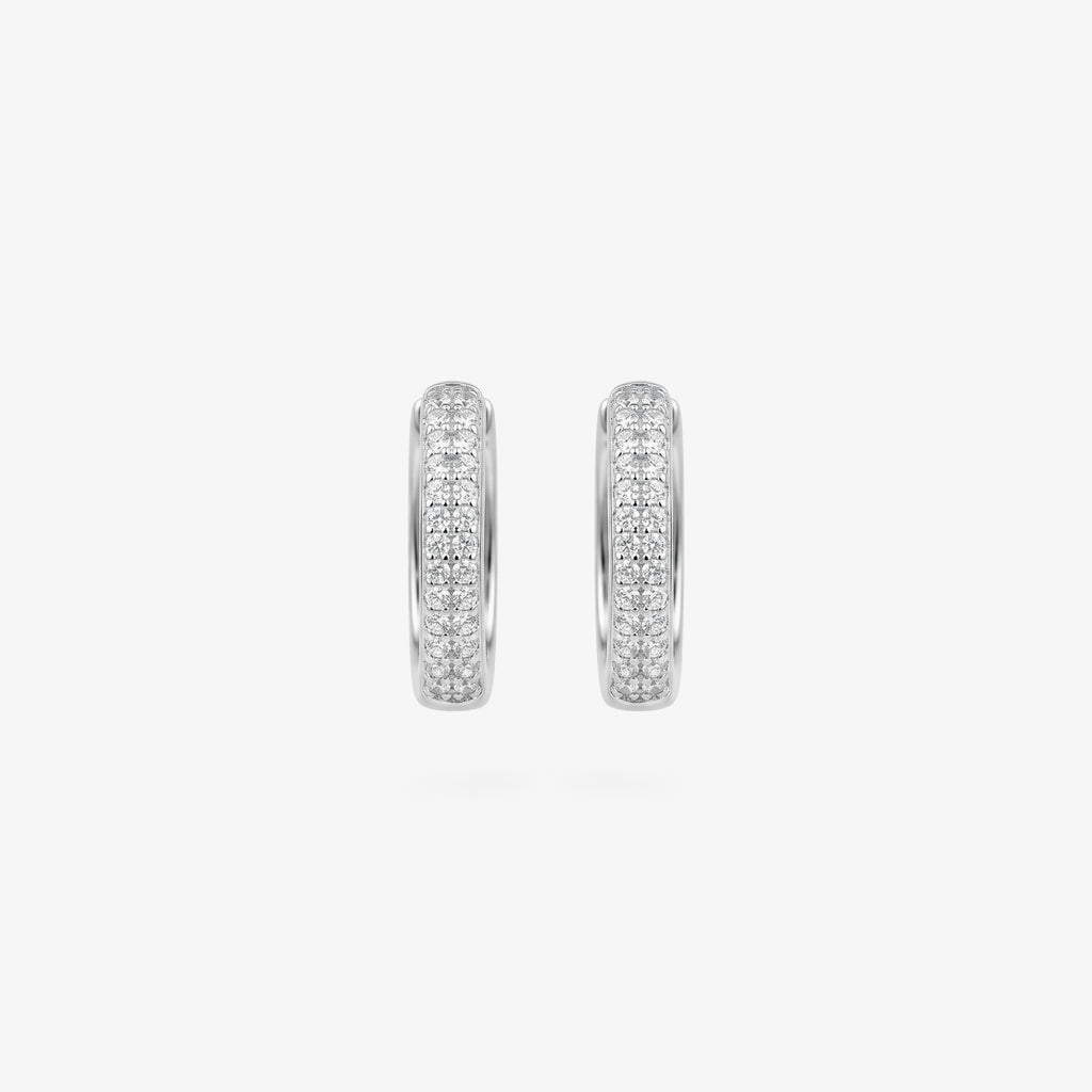 Sterling Silver CZ Pavé Hoop Earrings