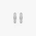 Sterling Silver CZ Pavé Hoop Earrings