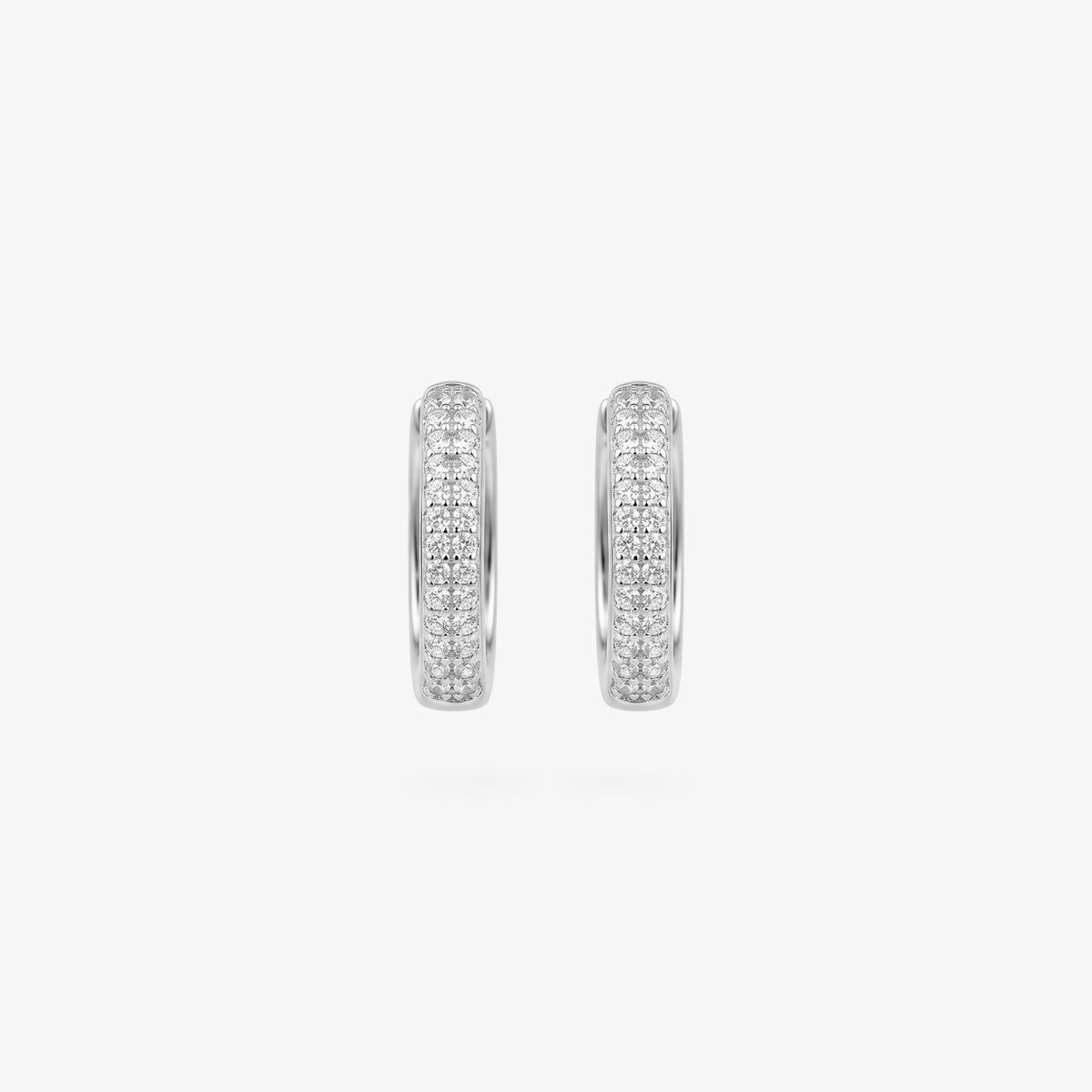 Sterling Silver CZ Pavé Hoop Earrings