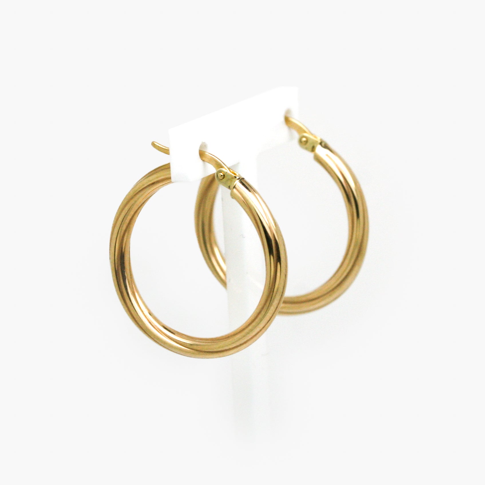 9ct Yellow Gold 26mm Twist Hoop Earrings