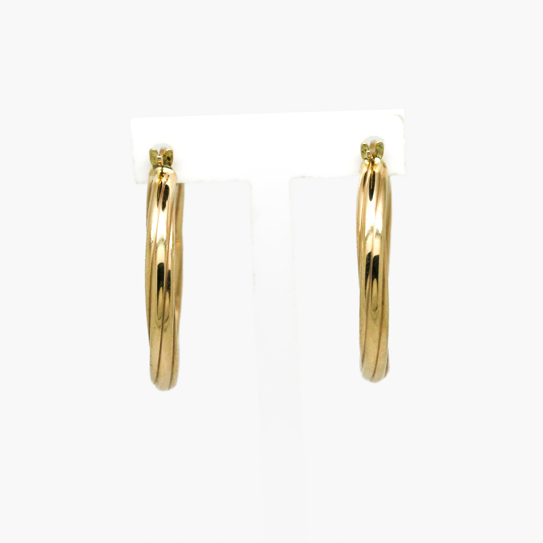 9ct Yellow Gold 26mm Twist Hoop Earrings