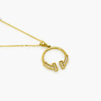CZ Horseshoe Pendant Necklace in 9ct Yellow Gold - Jordans Jewellers