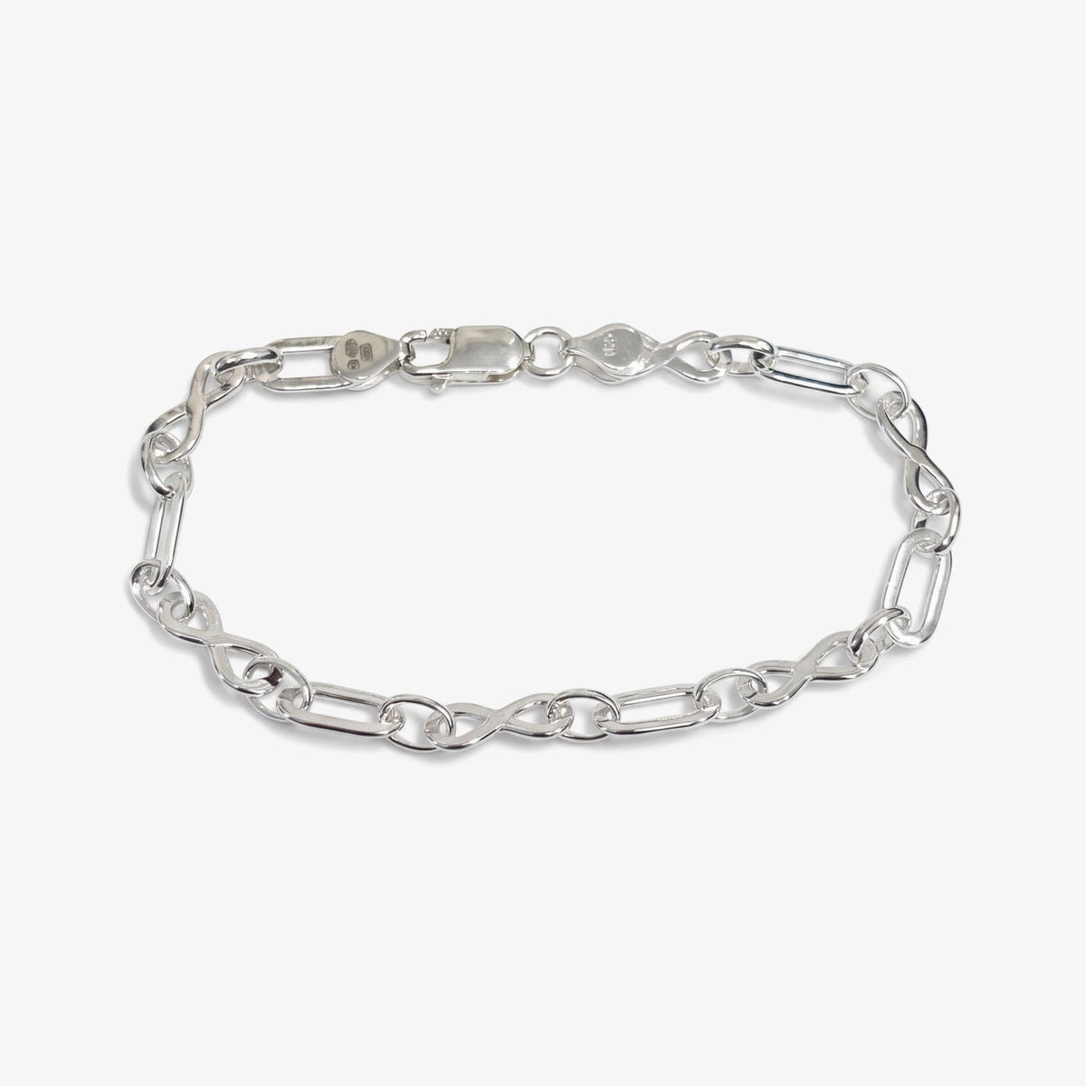 Sterling Silver Infinity and Oval Link Bracelet