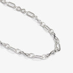 Sterling Silver Infinity and Oval Link Necklace detail view