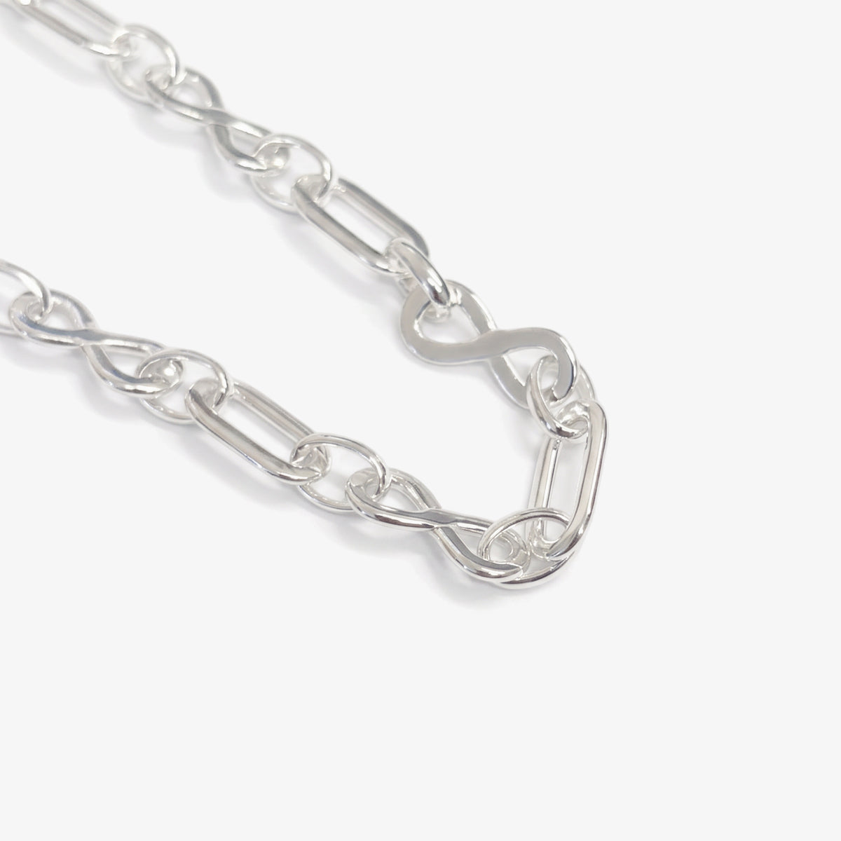 Sterling Silver Infinity and Oval Link Bracelet