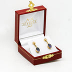 9ct Gold Iolite Drop Earrings - Jordans Jewellers