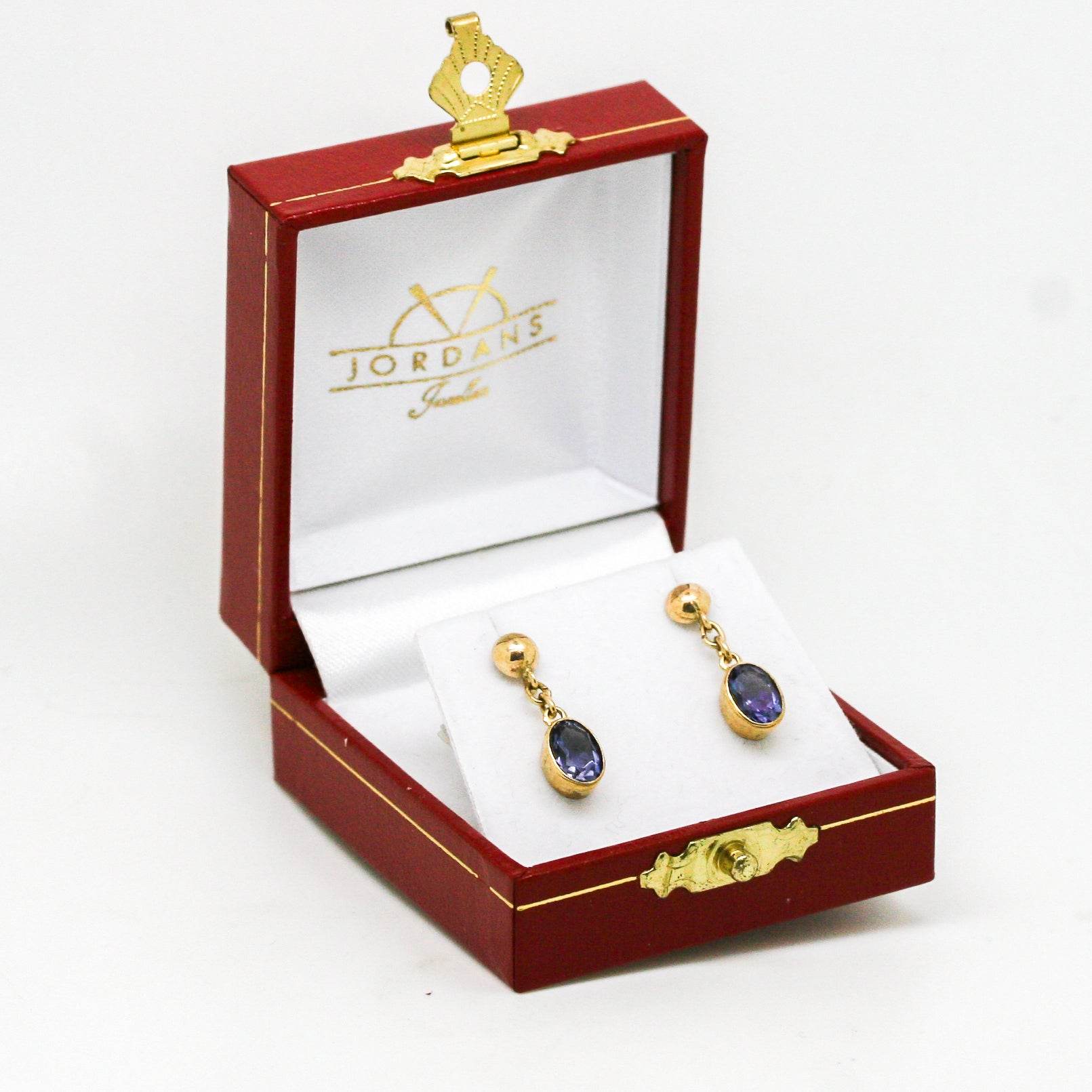 9ct Gold Iolite Drop Earrings