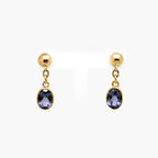 9ct Gold Iolite Drop Earrings - Jordans Jewellers